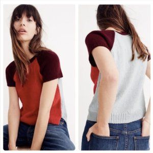 Madewell Colorblock Crop Sweater